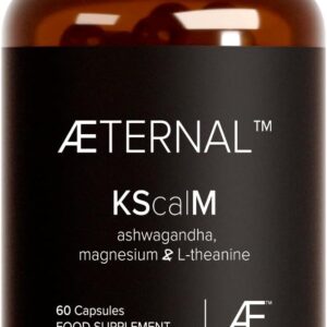 KSM-66 Ashwagandha with Magnesium Bisglycinate & L Theanine | Calm Focus & Psychological Balance Support | Mood & Stress Relief Formula | Vegan Non GMO Supplement | 60 Capsules | Made in UK | AETERNAL