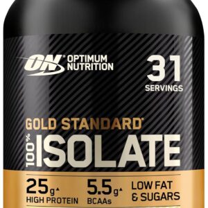 Optimum Nutrition ON Gold Standard 100% Isolate Pure Whey Protein, Naturally Occurring BCAAs and Glutamine, Pre and Post Workout, Vanilla Flavour, 31 Servings, 930 g